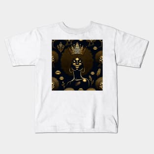 Afrocentric Queen Gold Kids T-Shirt